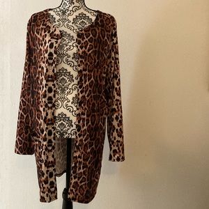 NWOT - Animal Print - Long Cardigan - Duster - Button Up